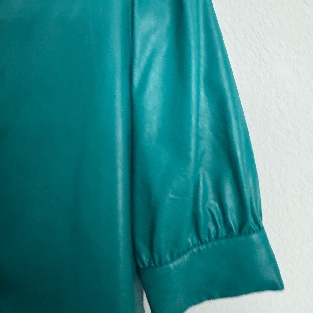 Tyler Boe Alice vegan Leather Shirt Deep Lake Size 4 - Picture 6 of 9